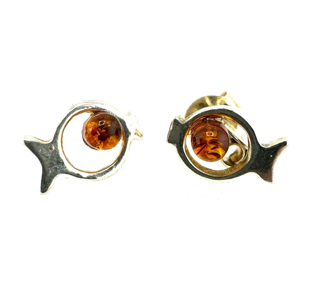 Ohrstecker - Fisch Kontur - 925erSilber