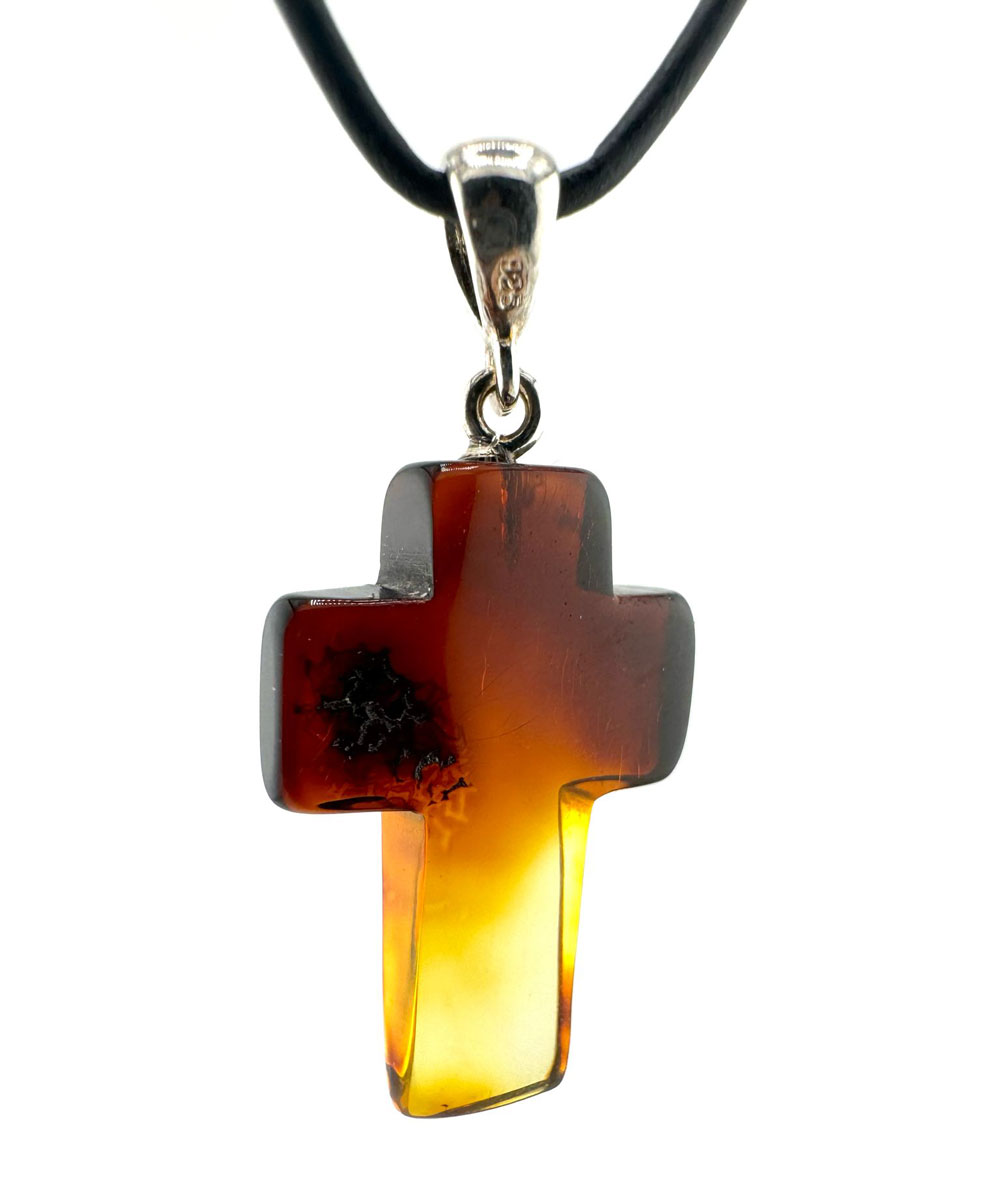 Bernstein Kreuz - 925er