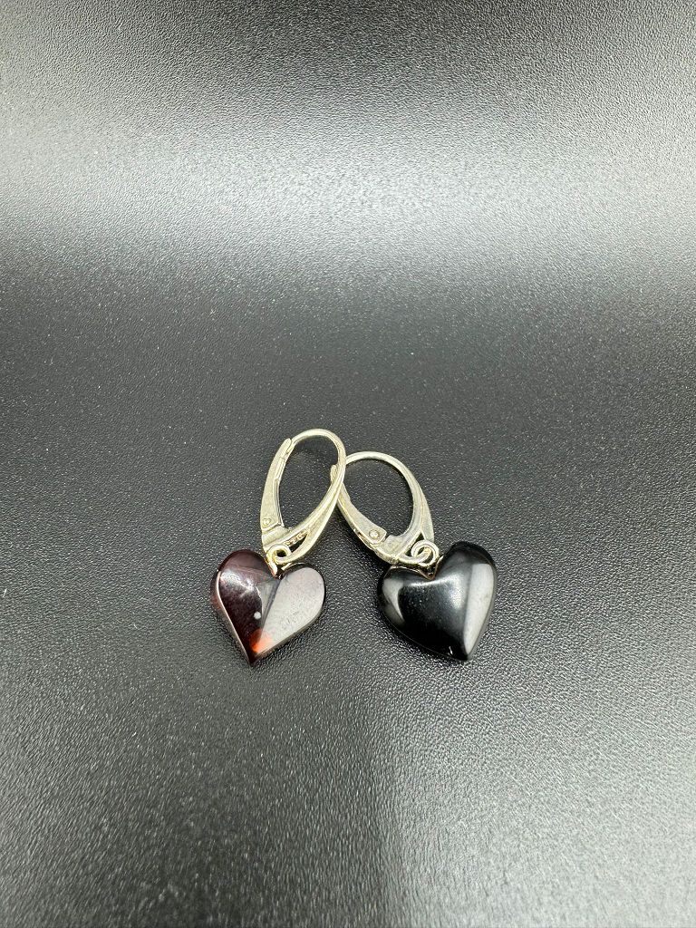 Bernstein-Herz Ohrringe mit 925er Silber